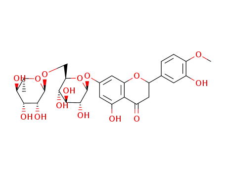 Molecular Structure of 64726-90-5 ((2S)-7-[[6-O-(6-deoxy-α-L-mannopyranosyl)-β-D-glucopyranosyl]oxy]-5-hydroxy-2-(3-hydroxy-4-methoxyphenyl)-2,3-dihydro-4H-1-benzopyran-4-one)