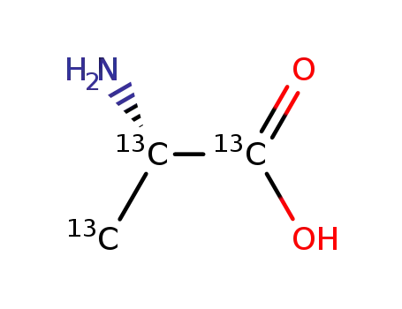Molecular Structure of 70753-82-1 (DL-ALANINE-2,3-13C2)