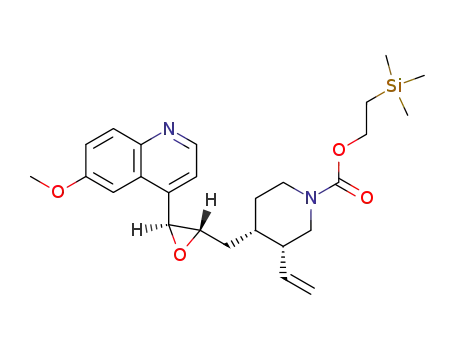 Molecular Structure of 865853-19-6 ((3R,4S)-4-[(2S,3S)-3-(6-Methoxy-quinolin-4-yl)-oxiranylmethyl]-3-vinyl-piperidine-1-carboxylic acid 2-trimethylsilanyl-ethyl ester)