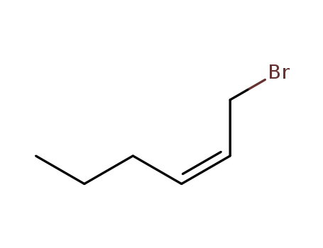 Molecular Structure of 79930-19-1 (2-Hexene, 1-bromo-, (2Z)-)