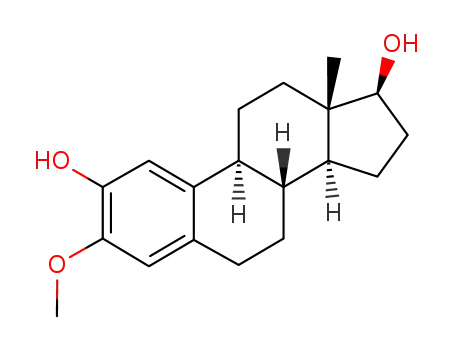 Molecular Structure of 5976-65-8 (3-methoxy-13-methyl-6,7,8,9,11,12,14,15,16,17-decahydrocyclopenta[a]phenanthrene-4,17-diol)