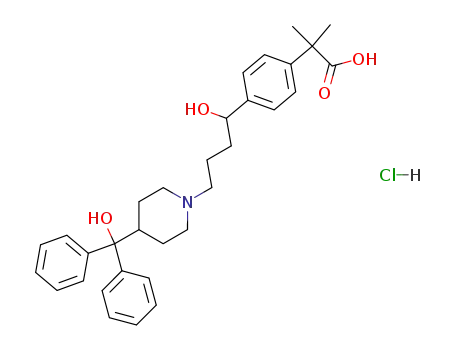 2-[4-[1-Hydroxy-4-[4-[hydroxy(diphenyl)methyl]piperidin-1-ium-1-yl]butyl]phenyl]-2-methylpropanoic acid;chloride