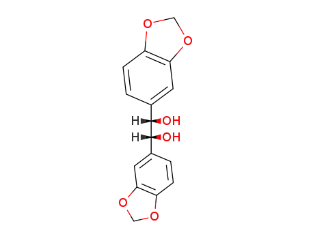 Molecular Structure of 118813-78-8 (1,2-Ethanediol, 1,2-bis(1,3-benzodioxol-5-yl)-, (1R,2S)-rel-)