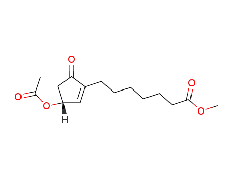 Molecular Structure of 127126-27-6 (methyl 7-<3(R)-(acetyloxy)-5-oxo-1-cyclopenten-1-yl>heptanoate)