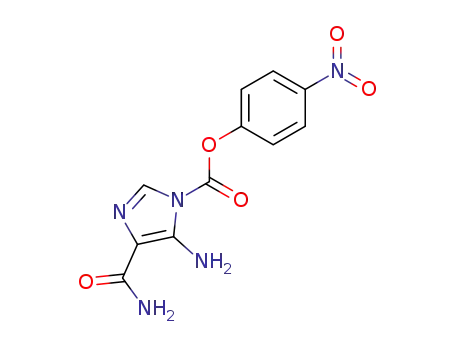 Molecular Structure of 196806-10-7 (5-Amino-4-carbamoyl-imidazole-1-carboxylic acid 4-nitro-phenyl ester)