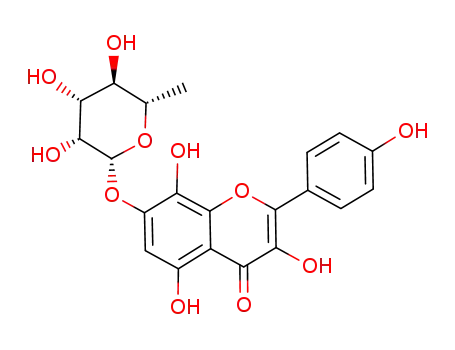 Molecular Structure of 85571-15-9 (Herbacetin 7-rhamnoside)