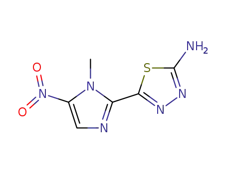 Molecular Structure of 19622-55-0 (5-(1-methyl-5-nitro-1H-imidazol-2-yl)-1,3,4-thiadiazol-2-amine)
