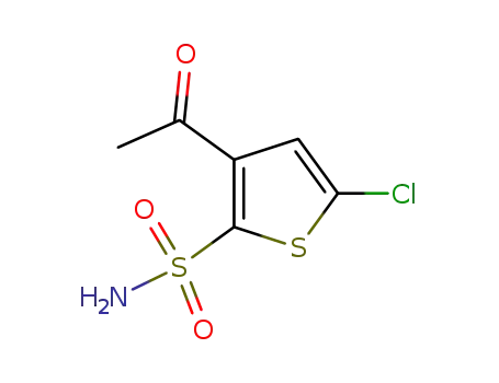 Molecular Structure of 160982-10-5 (3-Acetyl-5-chlorothiophene-2-sulfonamide)