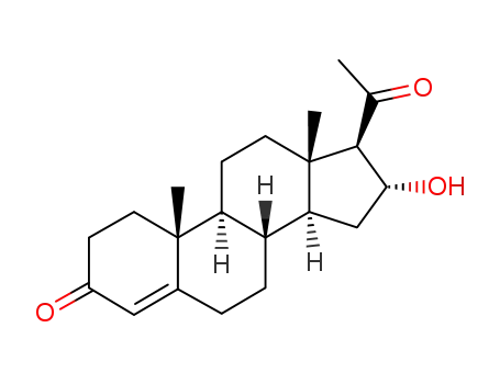 Molecular Structure of 438-07-3 (Pregn-4-ene-3,20-dione,16-hydroxy-, (16a)-)