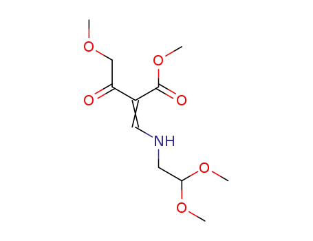 Molecular Structure of 1335210-26-8 (methyl 2-(((2,2-dimethoxyethyl)amino)methylene)-4-methoxy-3-oxobutanoate)