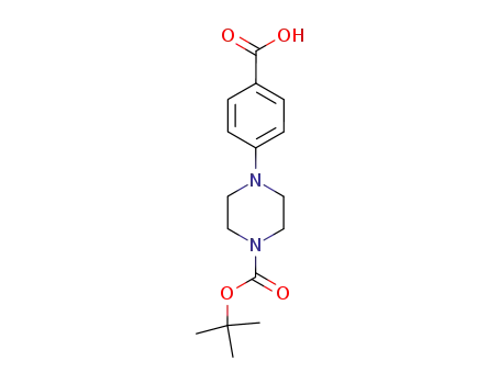 Molecular Structure of 162046-66-4 (4-[4-(tert-Butoxycarbonyl)piperazino]benzoic acid)