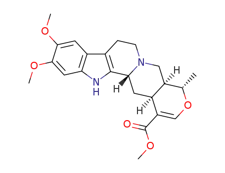 Molecular Structure of 131-02-2 (methyl (3beta,19alpha,20alpha)-16,17-didehydro-10,11-dimethoxy-19-methyloxayohimban-16-carboxylate)