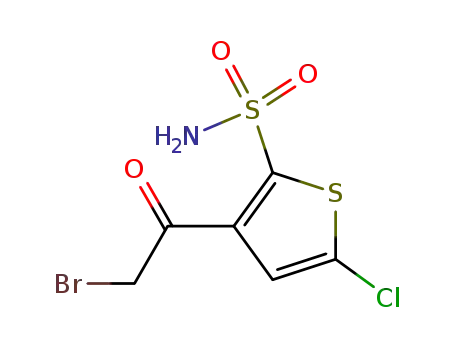 Molecular Structure of 160982-11-6 (3-(2-Bromoacetyl)-5-chloro-2-thiophenesulfonamide)