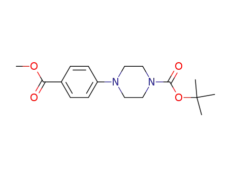 Molecular Structure of 158985-36-5 (1-Boc-4-(4-methoxycarbonylphenyl)piperazine)