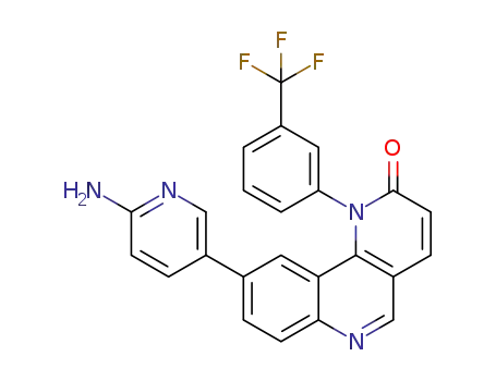 Molecular Structure of 1223001-51-1 (9-(6-Amino-3-pyridinyl)-1-[3-(trifluoromethyl)phenyl]benzo[h]-1,6-naphthyridin-2(1H)-one)