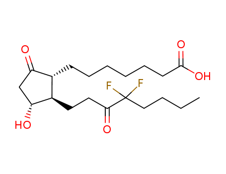 136790-76-6,Lubiprostone,(-)-7-((2R,4aR,5R,7aR)-2-(1,1-Difluoropentyl)-2-hydroxy-6-oxooctahydrocyclopenta(b)pyran-5-yl)heptanoic acid;Amitiza;7-[(1R,4R,6R,9R)-4-(1,1-Difluoropentyl)-4-hydroxy-8-oxo-5-oxabicyclo[4.3.0]non-9-yl]heptanoic acid;Prostan-1-oic acid,16,16-difluoro-11-hydroxy-9,15-dioxo-, (11a)-;