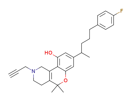 8-[5-(4-fluorophenyl)pentan-2-yl]-5,5-dimethyl-2-prop-2-ynyl-3,4-dihydro-1H-chromeno[4,3-c]pyridin-10-ol