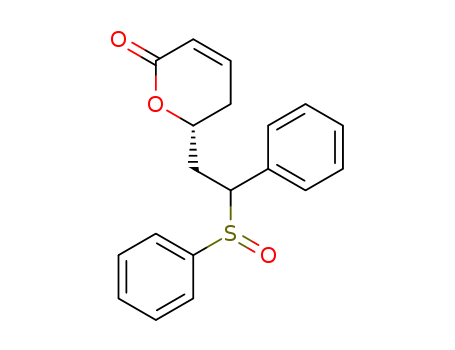 Molecular Structure of 143724-96-3 (2H-Pyran-2-one, 5,6-dihydro-6-[2-phenyl-2-(phenylsulfinyl)ethyl]-)
