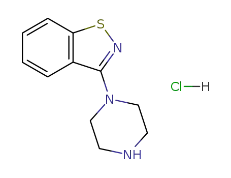 Molecular Structure of 144010-02-6 (3-Piperazinobenzisothiazole hydrochloride)