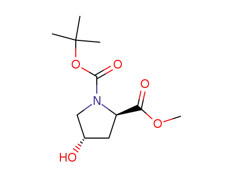Molecular Structure of 135042-17-0 (N-BOC-TRANS-4-HYDROXY-D-PROLINE METHYL ESTER)