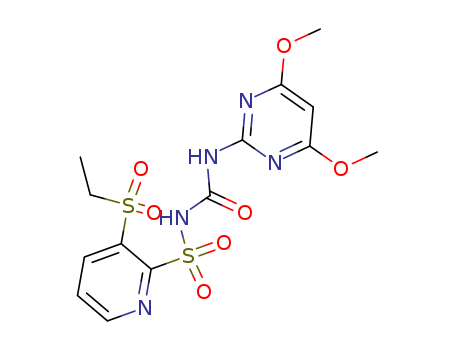 122931-48-0,Rimsulfuron,Cato;Cato (pesticide);DPX-E 9636;Matrix;Tarot;Titus(pesticide);N-[(4,6-Dimethoxy-2-pyrimidinyl)carbamoyl]-3-(ethylsulfonyl)-2-pyridinesulfonamide;1-(4,6-Dimethoxypyrimidin-2-yl)-3-(3-ethylsulfonyl-2-pyridylsulfonyl)urea;