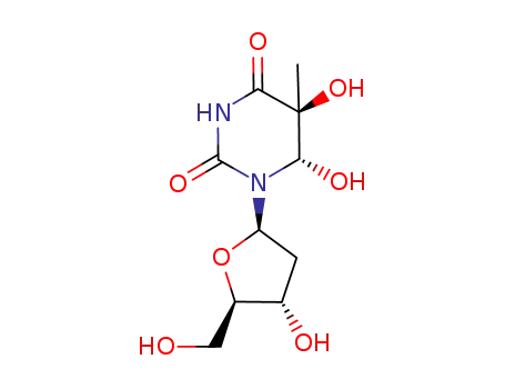 Molecular Structure of 38645-24-8 (Thymidine, 5,6-dihydro-5,6-dihydroxy-, (5S,6S)-)