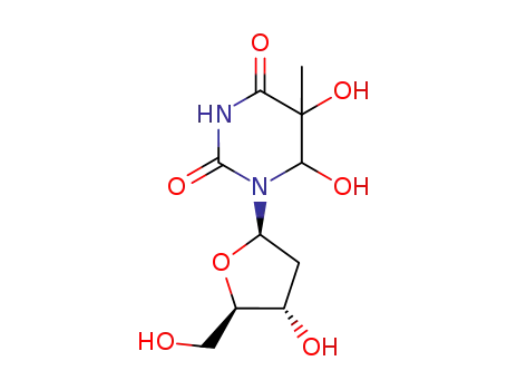 Molecular Structure of 32645-65-1 (thymidine glycol)
