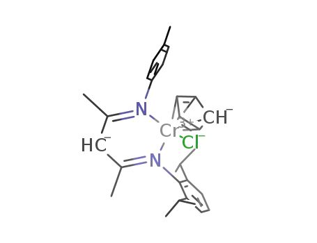 Molecular Structure of 1262528-70-0 ([(cyclopentadienyl)Cr(III)Cl(2,6-(Me<sub>2</sub>CH)2C<sub>6</sub>H<sub>3</sub>NC(Me)CH(Me)NC<sub>6</sub>H<sub>4</sub>Me)])