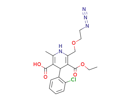 Molecular Structure of 120289-15-8 (2-(2-azidoethoxy)methyl-5-carboxy-4-(2-chlorophenyl)-3-ethoxycarbonyl-6-methyl-1,4-dihydropyridine)