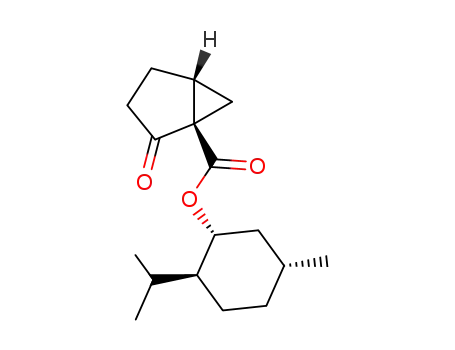 Molecular Structure of 74985-54-9 (Bicyclo[3.1.0]hexane-1-carboxylic acid, 2-oxo-,
(1R,2S,5R)-5-methyl-2-(1-methylethyl)cyclohexyl ester, (1R,5R)-)