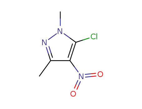 Molecular Structure of 13551-73-0 (5-CHLORO-1,3-DIMETHYL-4-NITRO-1H-PYRAZOLE)