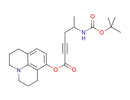 Molecular Structure of 1386264-12-5 (8-(2,3,6,7-tetrahydro-1H,5H-benzo[ij]quinolizine) 5-(tert-butoxycarbonylamino)hex-2-ynoate)