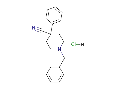 Molecular Structure of 71258-18-9 (1-Benzyl-4-cyano-4-phenylpiperidine hydrochloride)