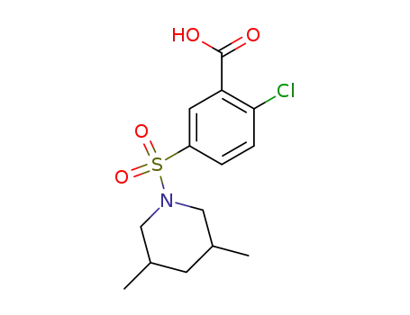 Molecular Structure of 24358-29-0 (2-chloro-5-(3,5-dimethylpiperidinosulphonyl)benzoic acid)