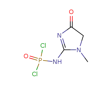 Molecular Structure of 25221-53-8 ((4,5-Dihydro-1-methyl-4-oxo-1H-imidazol-2-yl)phosphoramidic dichloride)