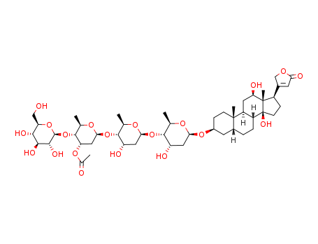 Card-20(22)-enolide,3-[(O-b-D-glucopyranosyl-(1®4)-O-3-O-acetyl-2,6-dideoxy-b-D-ribo-hexopyranosyl-(1®4)-O-2,6-dideoxy-b-D-ribo-hexopyranosyl-(1®4)-2,6-dideoxy-b-D-ribo-hexopyranosyl)oxy]-