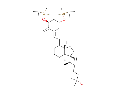 Molecular Structure of 140710-98-1 ((6R)-6-((1R,3aS,7aR)-4-((E)-2-((3S,5R)-3,5-bis(tert-butyldiMethylsilyloxy)-2-Methylenecyclohexylidene)ethyl)-7a-Methyloctahydro-1H-inden-1-yl)-2-Methylheptan-2-ol)