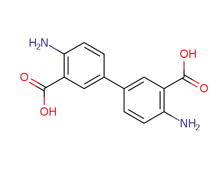 Molecular Structure of 2130-56-5 (4,4'-DIAMINOBIPHENYL-3,3'-DICARBOXYLIC ACID)