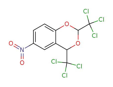 Molecular Structure of 61719-86-6 (4-nitro-7,9-bis(trichloromethyl)-8,10-dioxabicyclo[4.4.0]deca-2,4,11-t riene)