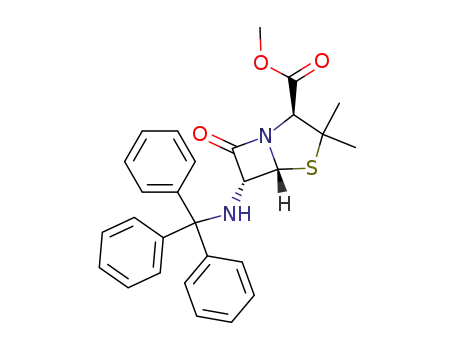 Molecular Structure of 21027-18-9 (methyl 6β-(triphenylmethylamino)penicillinate)