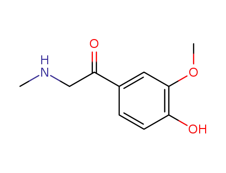 Molecular Structure of 91012-60-1 (1-(4-hydroxy-3-methoxy-phenyl)-2-methylamino-ethanone)