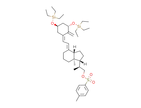 Molecular Structure of 87417-31-0 (1α,3β-bis<(triethylsilyl)oxy>-20(S)-<<(p-tolylsulfonyl)oxy>methyl>-9,10-secopregna-5(Z),7(E),10(19)-triene)