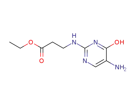 Molecular Structure of 76592-26-2 (5-Amino-4-hydroxy-(2'-ethoxycarbonyl-ethylamino)-pyrimidine)