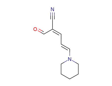 Molecular Structure of 75340-21-5 ((2Z,4E)-2-Formyl-5-piperidin-1-yl-penta-2,4-dienenitrile)