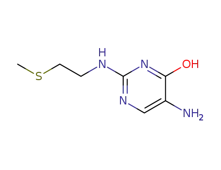 Molecular Structure of 76592-27-3 (5-Amino-4-hydroxy-(2'-methylmercapto-ethylamino)-pyrimidine)
