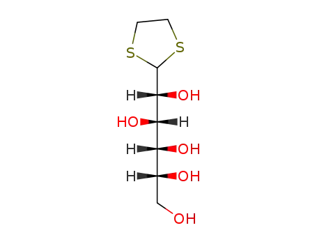 Molecular Structure of 3650-65-5 (D-Glucose, cyclic1,2-ethanediyl dithioacetal)