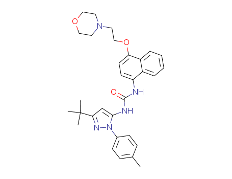 Urea,N-[3-(1,1-dimethylethyl)-1-(4-methylphenyl)-1H-pyrazol-5-yl]-N'-[4-[2-(4-morpholinyl)ethoxy]-1-naphthalenyl]-