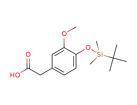 Molecular Structure of 1344662-01-6 (2-(4-((tert-butyldimethylsilyl)oxy)-3-methoxyphenyl)acetic acid)