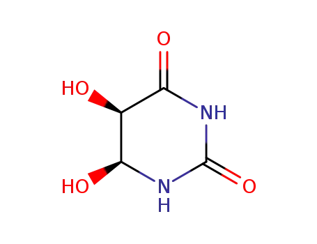 Molecular Structure of 3952-56-5 (2,4(1H,3H)-Pyrimidinedione, dihydro-5,6-dihydroxy-, trans-)