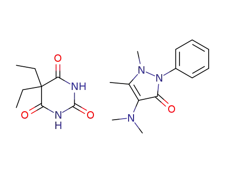 Molecular Structure of 8015-18-7 (5,5-diethyl-1,3-diazinane-2,4,6-trione: 4-dimethylamino-1,5-dimethyl-2 -phenyl-pyrazol-3-one)